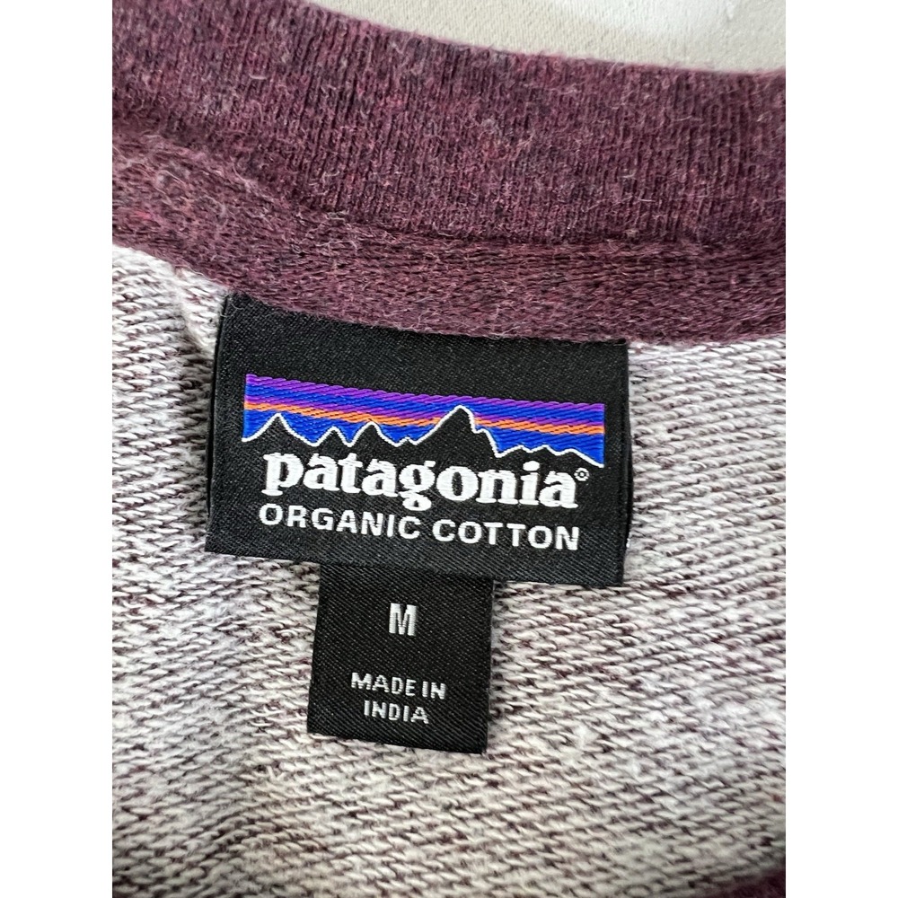 PATAGONIA ORGANIC COTTON P-6 LOGO CREWNECK SHIRT GRAY RED MULTI MENS MEDIUM‎ EUC - Picture 4 of 9